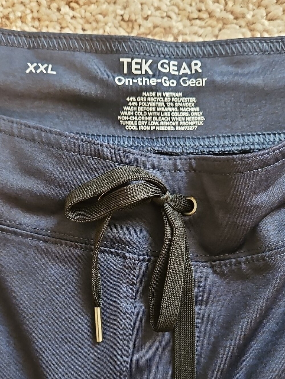 tek gear navy drawstring athletic shorts On The Go Gear - Picture 2 of 7